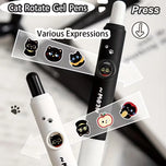 Kawaii Black & White Cat Gel Pen Set – 4 Piece Writing Pen Collection