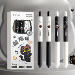 Kawaii Black & White Cat Gel Pen Set – 4 Piece Writing Pen Collection