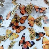 30pcs/Pack Vintage Butterfly PET Stickers DIY Decorative Junk Journal Stickers For Scrapbook Label Diary Album Planner
