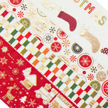 12 rolls/box, delicate Christmas pattern bronzing washi tape, suitable for holiday party DIY greeting card gift box decoration