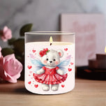 4pcs Valentines Day Teddy Bear Hearts Love DIY UV DTF Rub On Glass Cup Wrap Transfer Sticker Crafts Mug Greeting Cards Decor