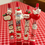 Kawaii Apple Cat Gel Pen Set