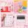50-500pcs Cute Bow Valentines Day Stickers Thank you Candy Bag Seal Stickers Scrapbooking Valentines Gift Box Label Decoration