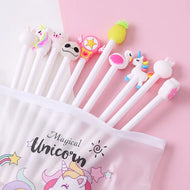 Kawaii Character Gel Pen Set | 10 Black Ink Pens