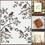 1pcs DIY Bird Branch Stencil for Wall Painting Decoration | Reusable Craft Template for Art Journals