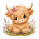 Highland Sweethearts — Highland Cow #3 Pink Bow Vinyl Sticker