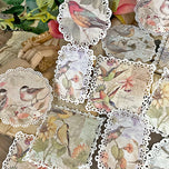 ZFPARTY Vintage Bird lace doily Paper pieces Scrapbooking paper pack handmade craft paper Background pad card