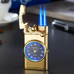 Windproof Gas Lighter Wrist Watch Cigar Lighter Outdoors Jet Double Tube Lighters Gadgets for Men Cigarette Accessories Fires