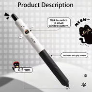 Kawaii Black & White Cat Gel Pen Set – 4 Piece Writing Pen Collection