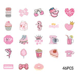 46pcs Valentine's Day Theme Pattern Stickers, Suitable for Valentine Parties, Photo Albums, Notebooks, Phone Cases, Water Bottle