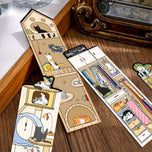 30PCS Cartoon Cat World Bookmark Card Reading Laptop Luggage Waterproof Graduation Students Graffiti Stationery Pages Bookmarks