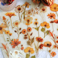 Journamm 50Pcs Transparent Decoration Flower Stickers for Scrapbooking PET Floral Stickers for Journaling Scrapbooking