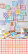 200pcs Checkered Simple Grid Square Notes
