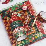 21 rolls/box, Christmas pattern bronzing washi tape, suitable for holiday party DIY, photo frames and gift box decoration gifts