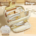 Kawaii Pencil Case 3 Layers Cute Pen Bag Large Capacity Korean Organizer Pouch for Student Back to School Supplies Stationery