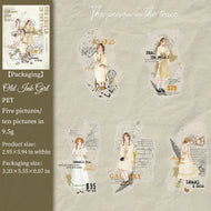 1pack/3pack  Stickers Traceable People Series 10pcs Vintage Retro Journal Backgrounds Female Ephemera Collage Base Decals