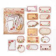 45pcs Vintage Flower Plant Label Stickers Junk Journal Ephemera Floral Stickers Aesthetic DIY Album Scrapbooking Supplies Pack