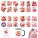4pcs Valentines Day Teddy Bear Hearts Love DIY UV DTF Rub On Glass Cup Wrap Transfer Sticker Crafts Mug Greeting Cards Decor