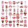 10/30/50pcs Cute Cartoon Red Pink Valentine Day Graffiti Stickers DIY Laptop Phone Fridge Scrapbook Decoration Sticker Decals