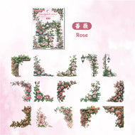 30 Pcs Flowers Corner Stickers PET sticker package DIY diary decoration sticker album scrapbooking Junk Journal