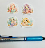 Mermaid Daydreams — Pastel Mermaid Vinyl Sticker Pack (Set of 4) medium sized
